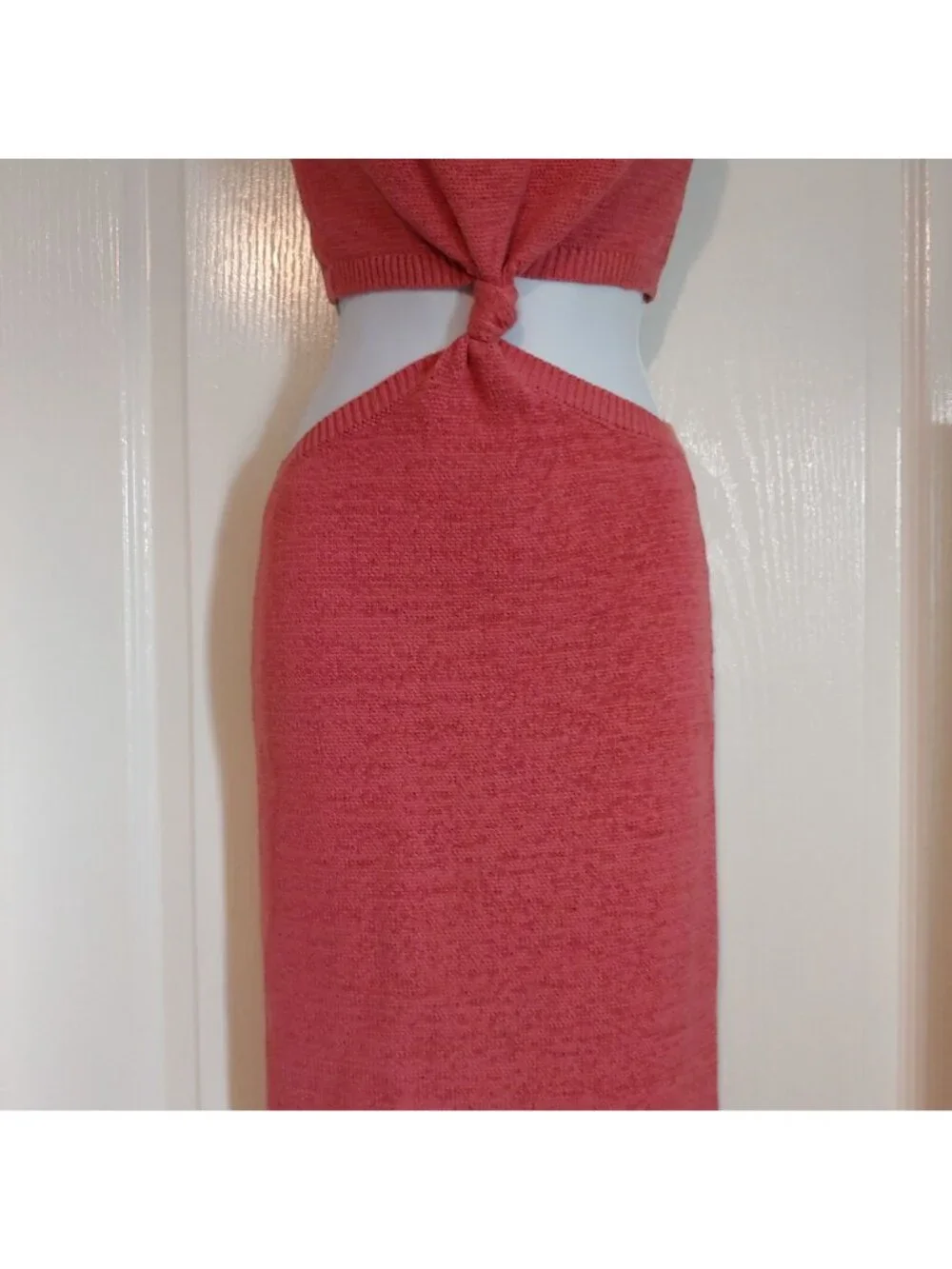 Express Knot Cutout Maxi Dress Sunset Pink Boho Resort Glam Beachy Cruise S - Picture 5 of 11